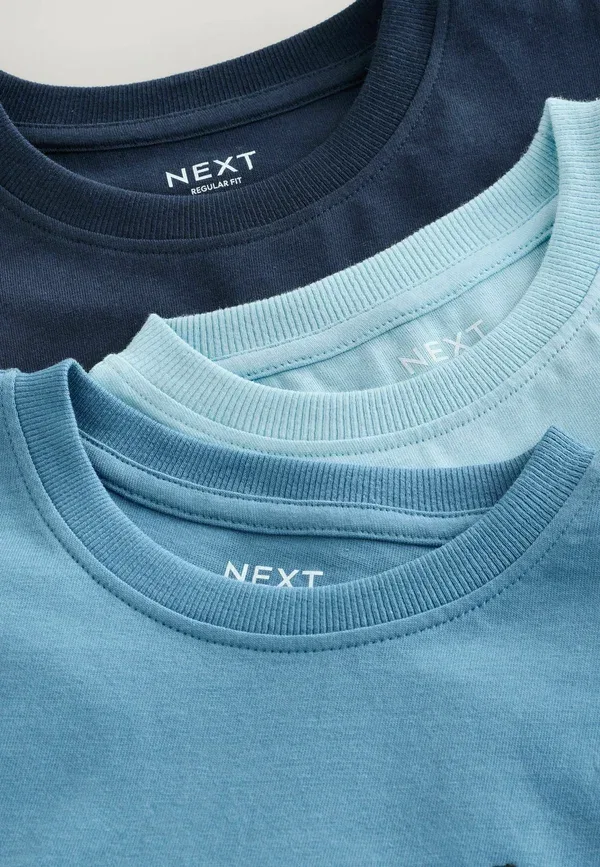 Футболка с коротким рукавом, хлопок, Relaxed fit short sleeve 3 pack, Next, синий — фото 4