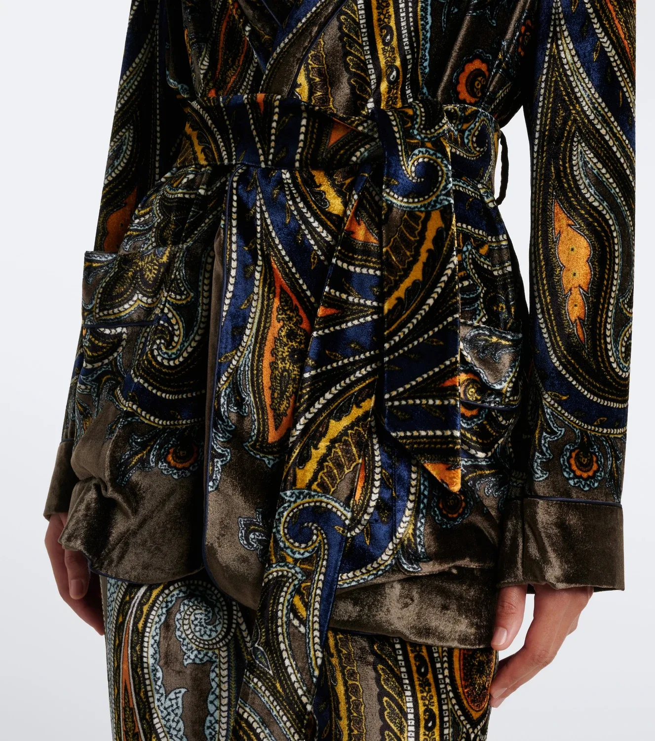 Жакет из бархата с узором пейсли Etro, мультиколор — фото 4