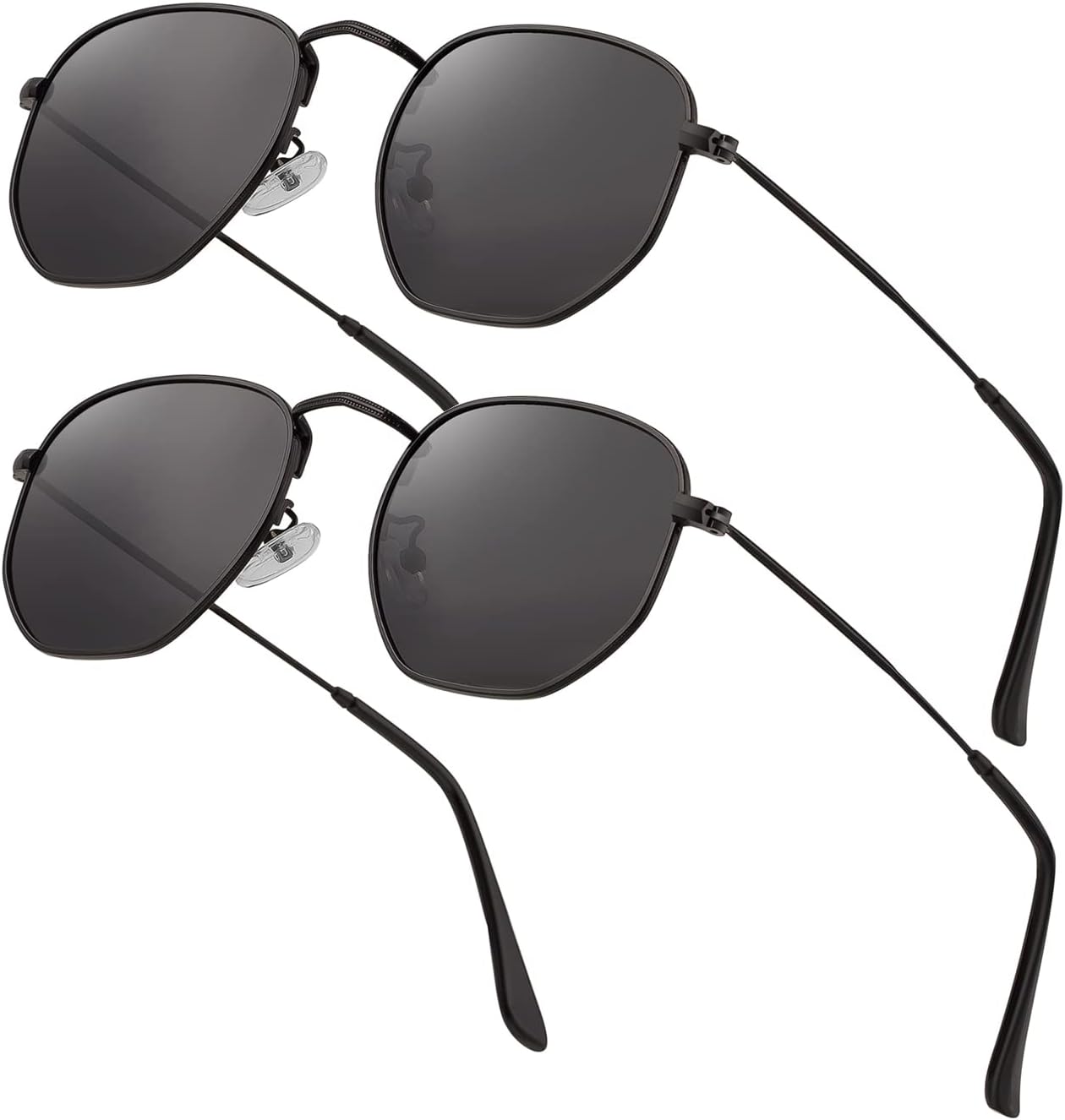 

Хипстерские шестиугольные поляризованные солнцезащитные очки для мужчин и женщин, геометрические квадратные, маленькие, в винтажном стиле, с металлической оправой, ретро-очки Htms, T01-black Frame Grey Lens/Black Frame Grey Lens