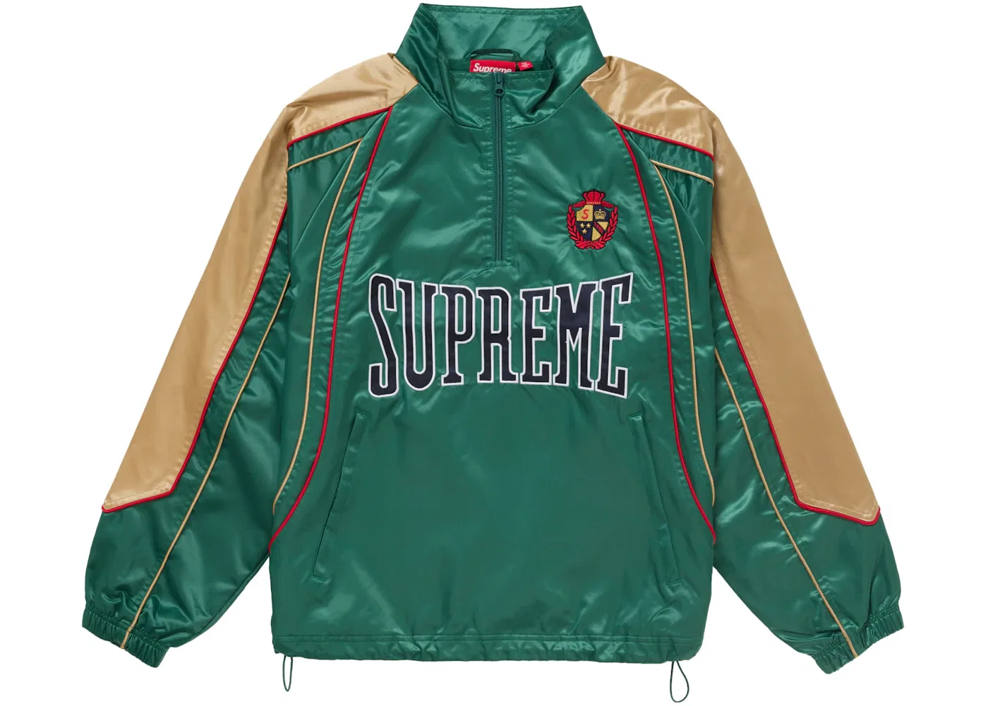 Мужской пуловер из сатина с отделкой кантом Supreme, Green