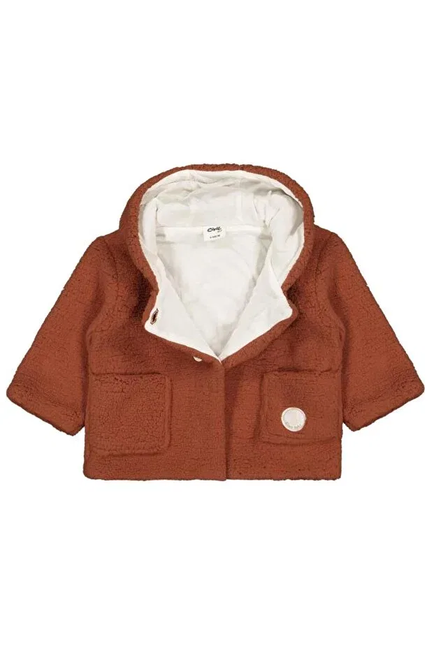 Детское пальто для девочек с капюшоном Civil Baby, Dark Copper — фото 3