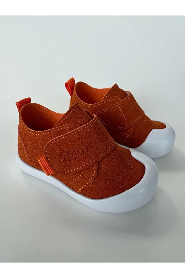 Детские туфли-сандалии на липучке с ортопедической стелькой Macco Shoes, Orange
