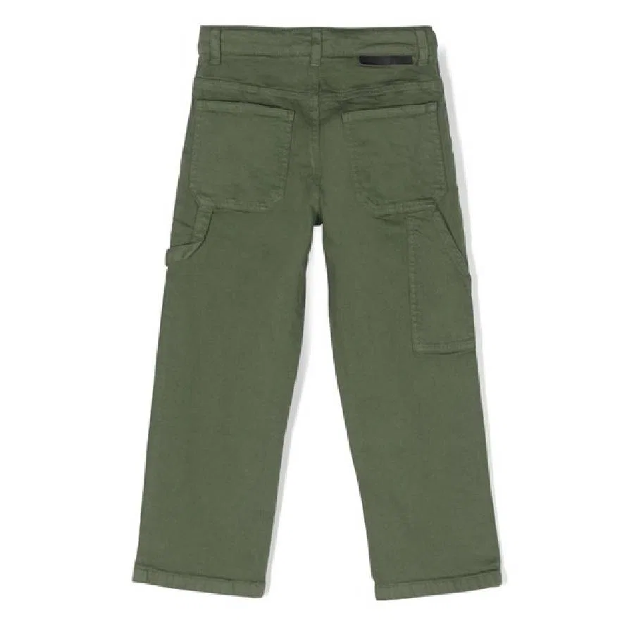 Брюки прямого кроя с моделью Girls Straight-Fit Khaki Jeans Stella McCartney, Beige Green — фото 2