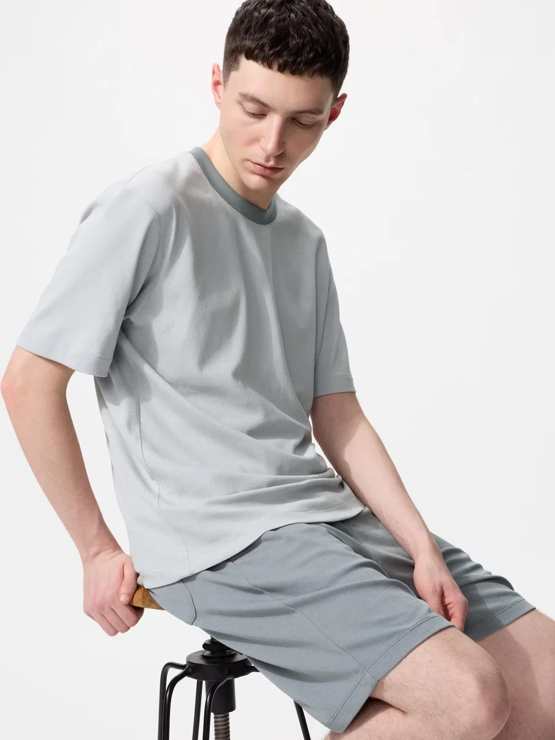 Комплект Uniqlo airism, из хлопковой сетки, серый