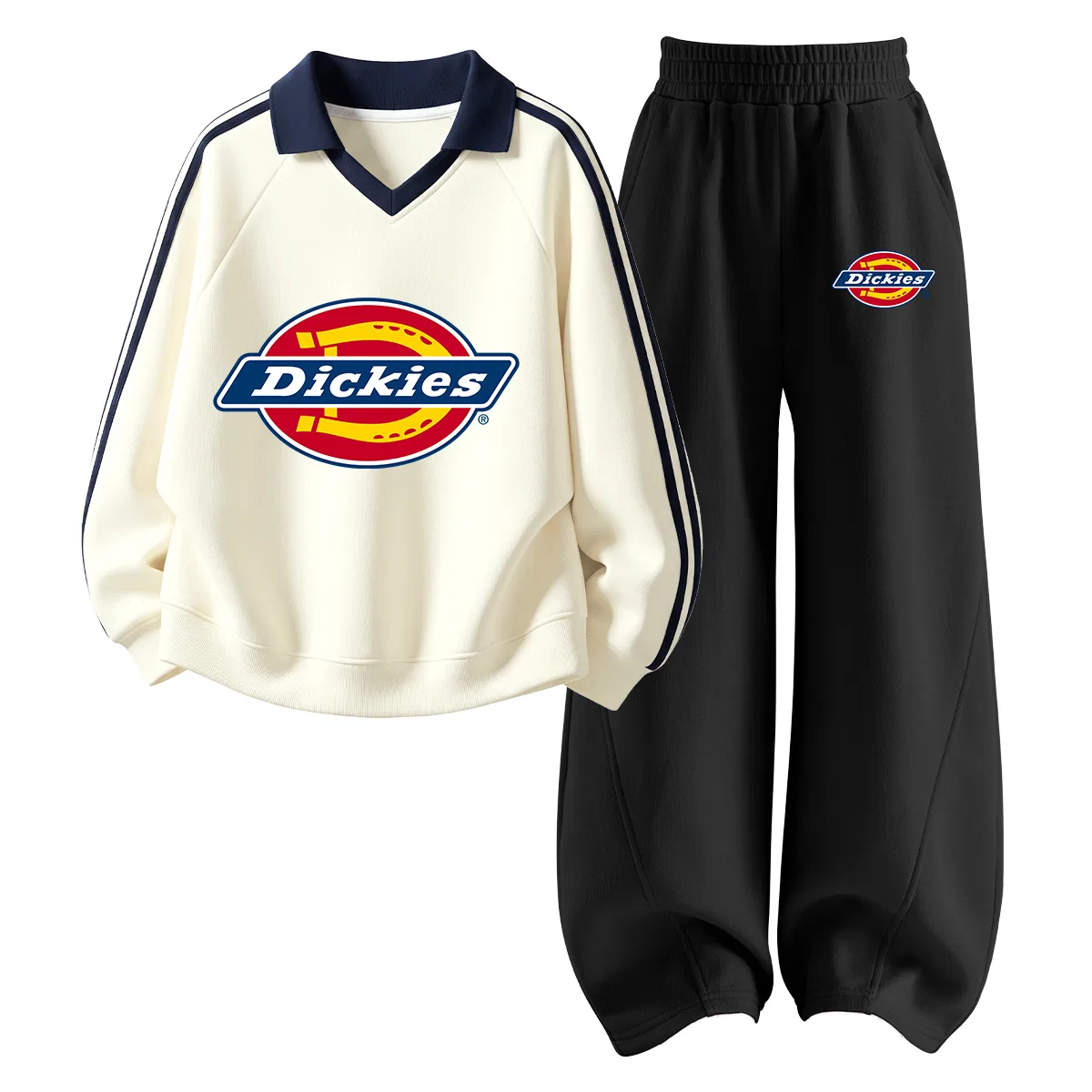 Детский комплект из футболки и шорт с принтом Dickies, Ivory White/Black