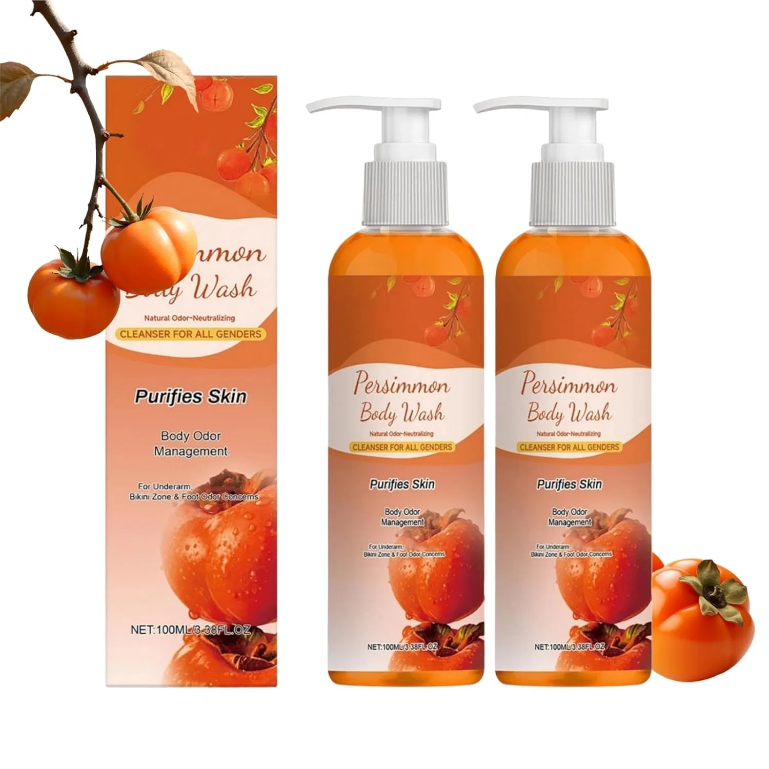 Гель для душа Persimmon Body Wash, RadiantRe, 2 шт по 100 мл