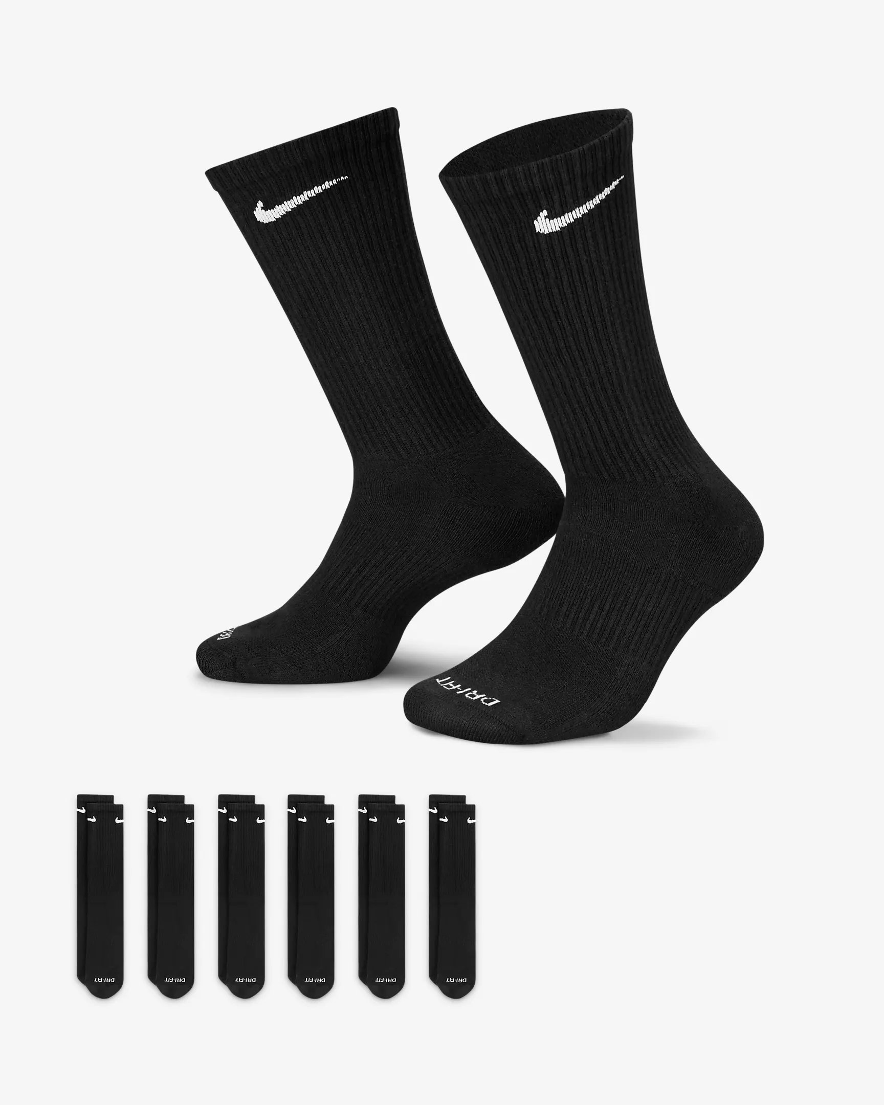 

Носки мужские Nike с хлопковой подкладкой, 6 пар, черный