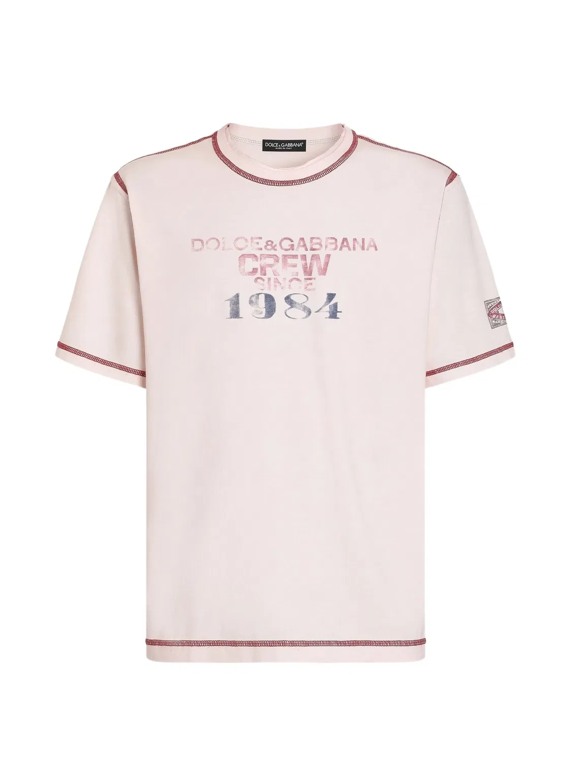 Футболка с вышивкой и принтом Dolce & Gabbana, розовый