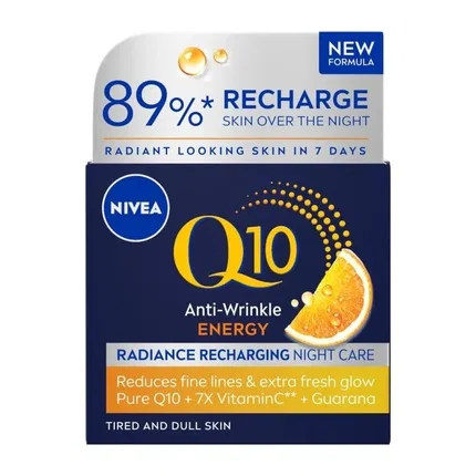 Женский ночной крем для лица с Q10 50 мл Q10 Energy Recharging Face Night Cream, Nivea