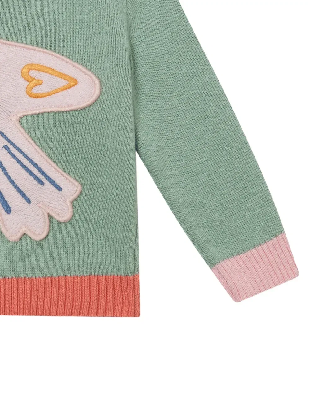 Кардиган в технике пэчворк Stella McCartney Kids, зеленый — фото 4
