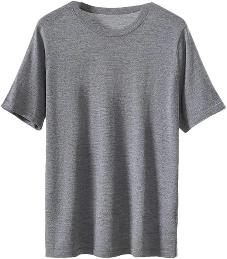 Мужская шерстяная футболка с коротким рукавом, Dark Gray