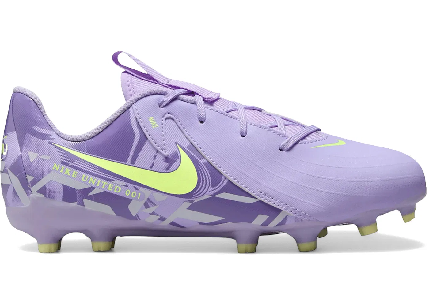 Детские бутсы Nike Phantom GX 2 Academy FG/MG, Purple Agate/Barely Volt