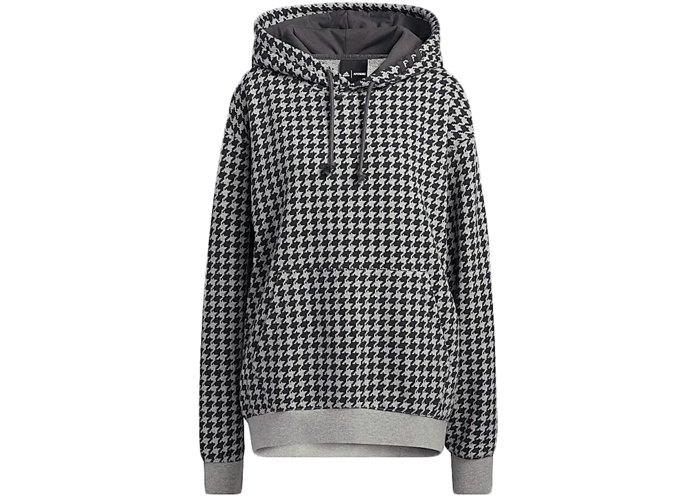 Детская худи с принтом Allover Print Hoodie Adidas, Medium Grey Heather/Black