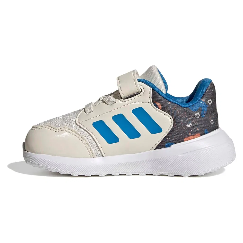 Детские кроссовки для девочек с липучками Tensaur Run 3.0 Adidas, Beige — фото 3
