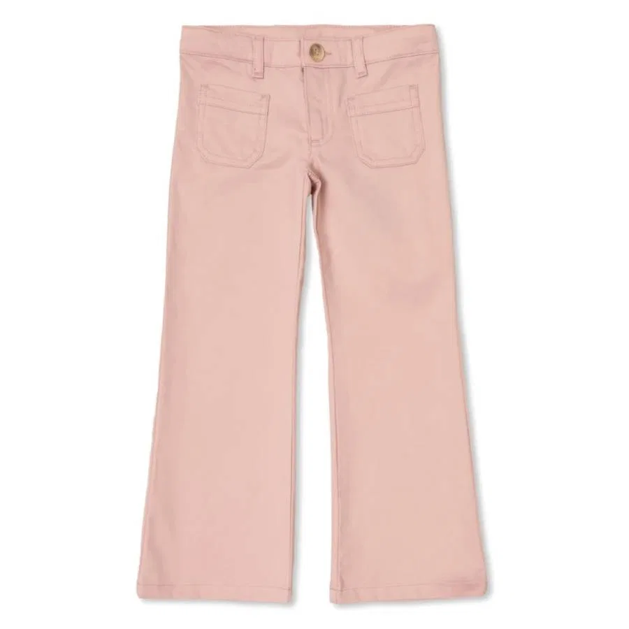 Брюки клеш с вышитым логотипом Bonpoint, Pink