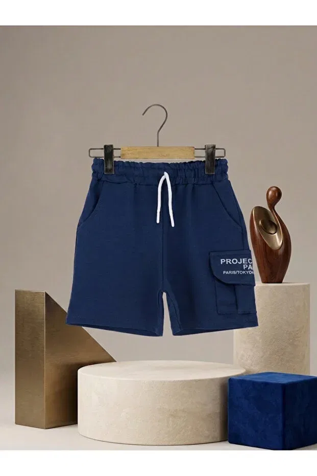 Детские шорты для мальчиков с принтом Project Paris, Meyastore, Navy Blue — фото 2