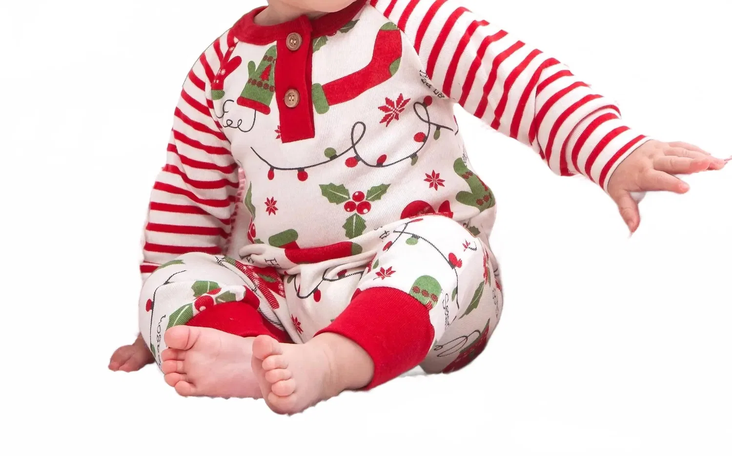 Детский боди-комбинезон с принтом Season Henley Romper Tesa Babe, красный