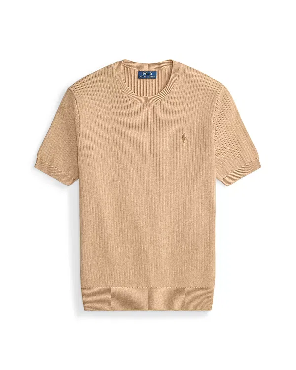 Мужской свитер с коротким рукавом Polo Ralph Lauren, коричневый — фото 4