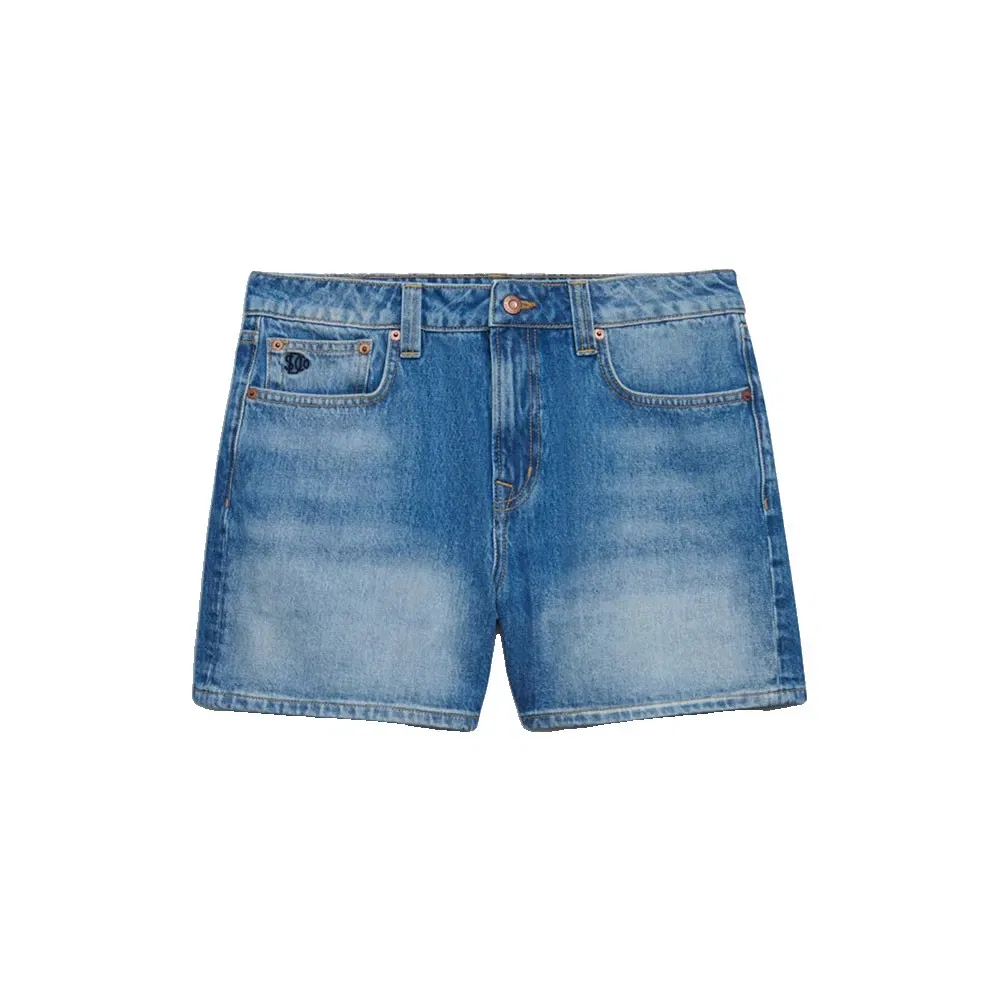 Шорты джинсовые Mid Rise Superdry, синий — фото 3