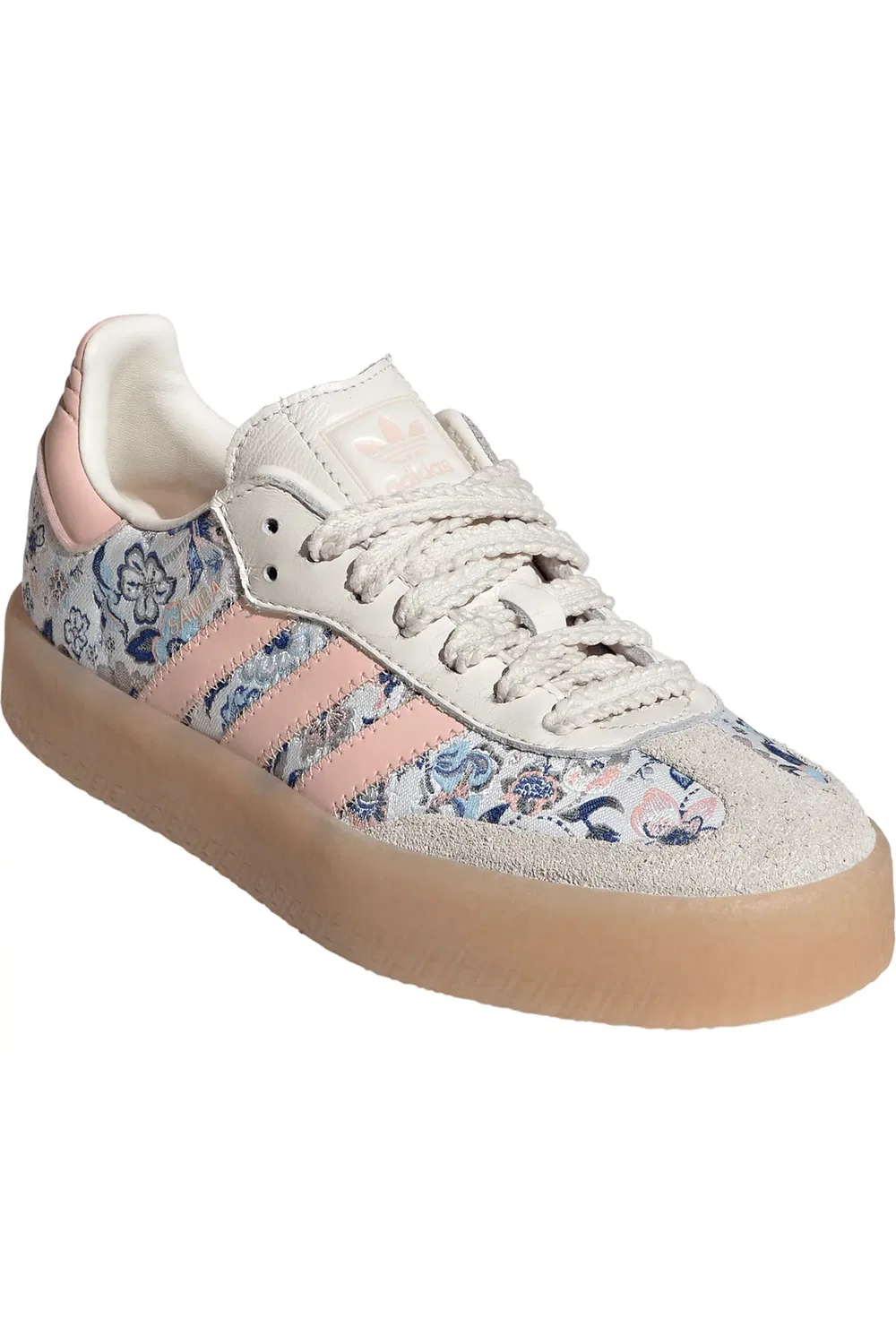 Кроссовки детские на платформе Samba adidas, Off White/Blush Pink/Gum 3