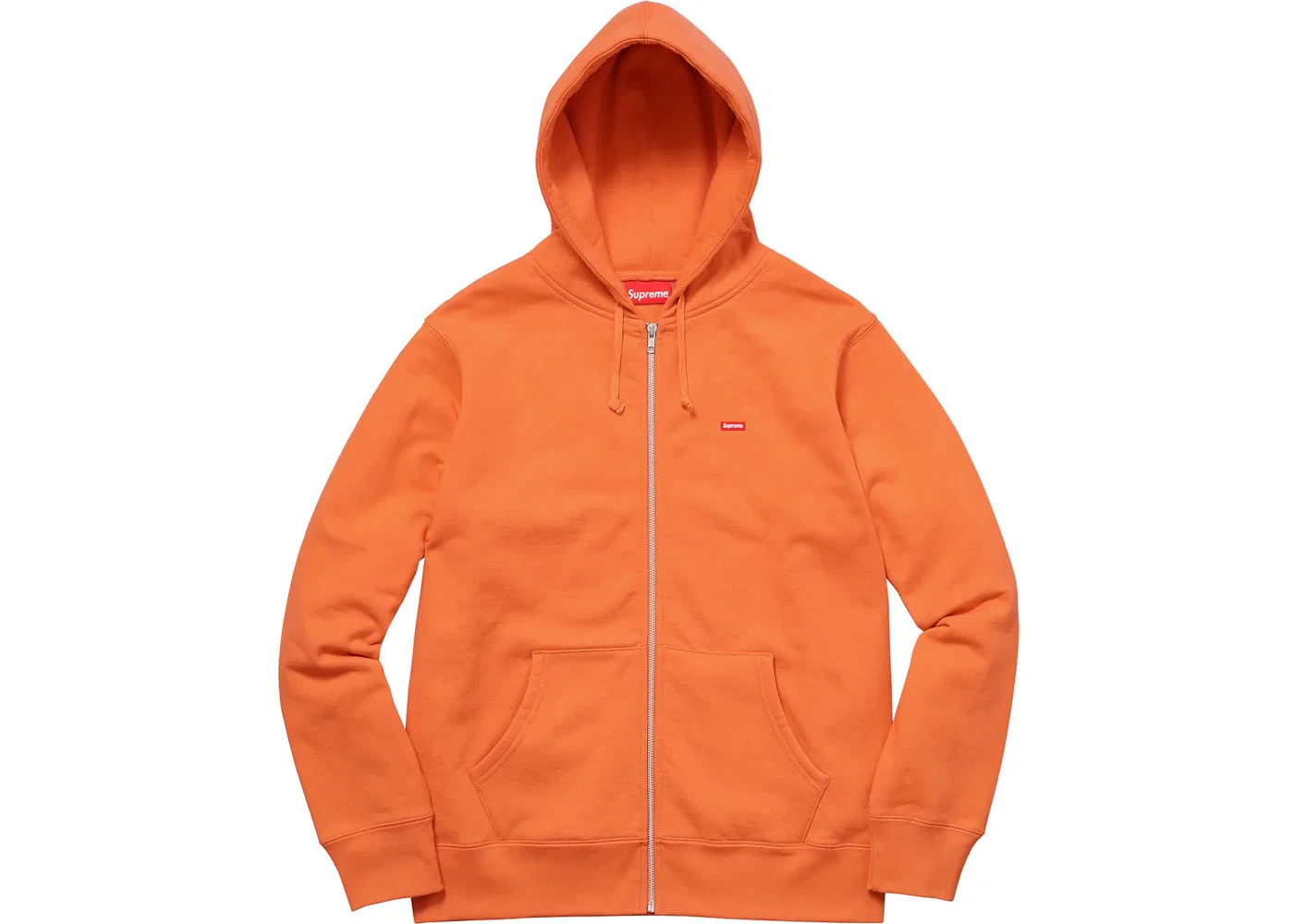 Мужская толстовка на молнии с принтом Supreme Small Box, цвет Bright Orange