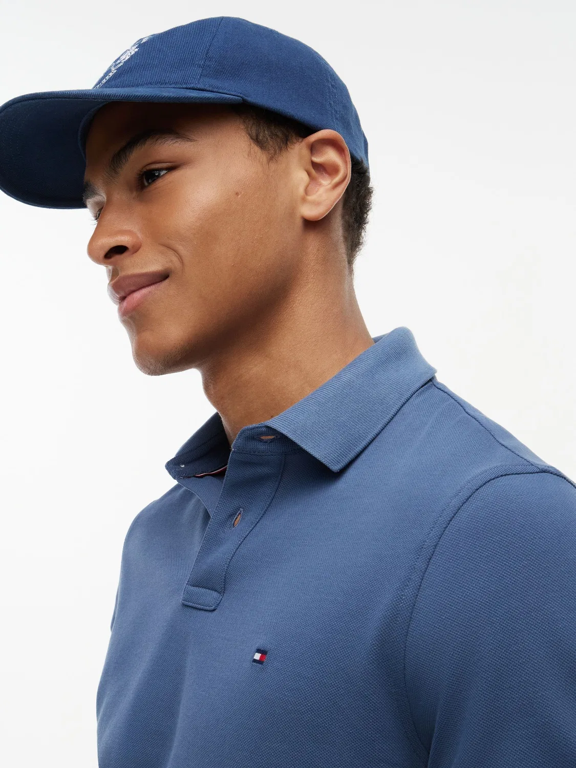 Синяя рубашка-поло из пике 1985 года Tommy Hilfiger Ocean Blue — фото 4
