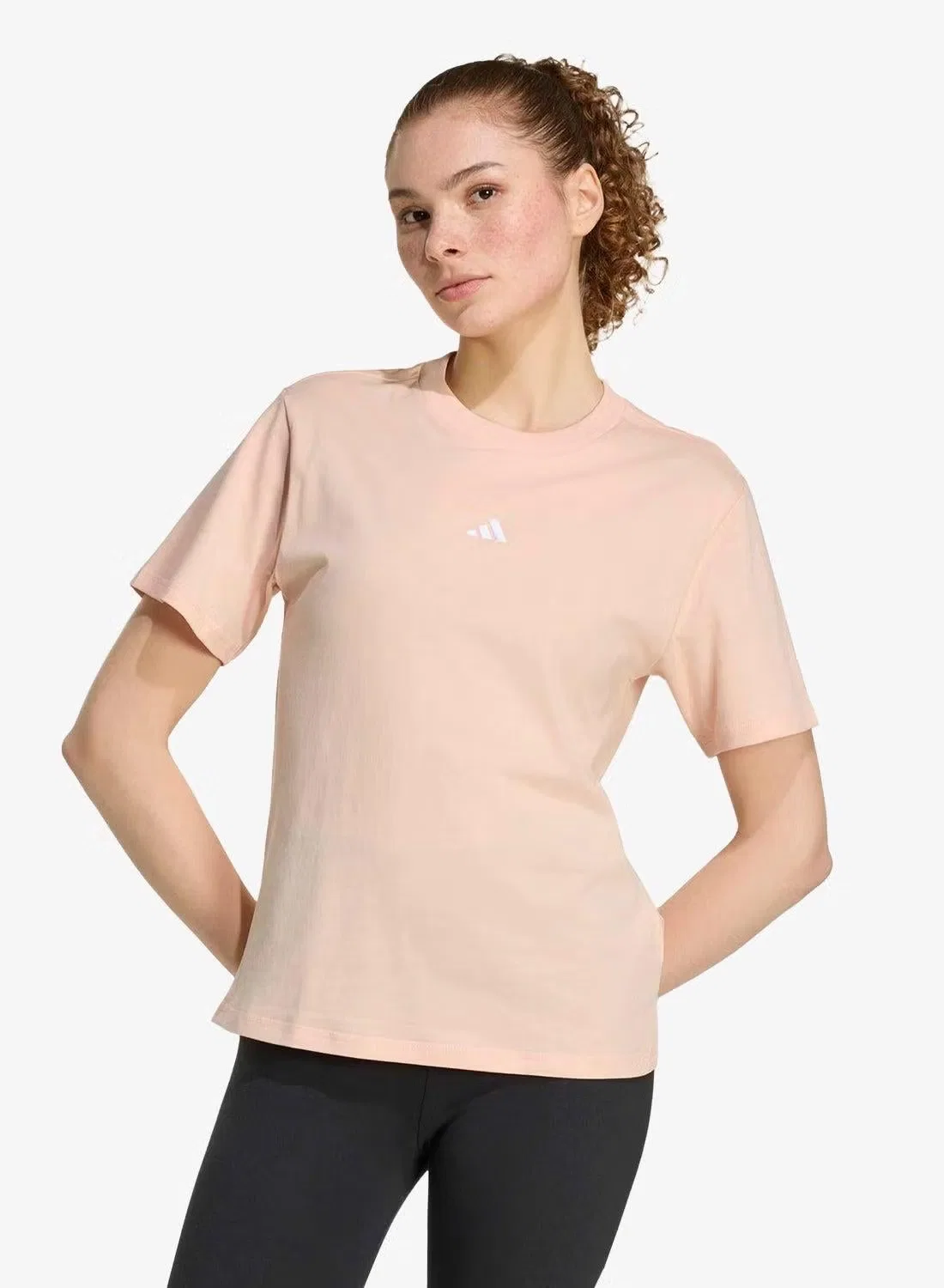 Футболка хлопковая Essentials Small Logo Adidas, розовый