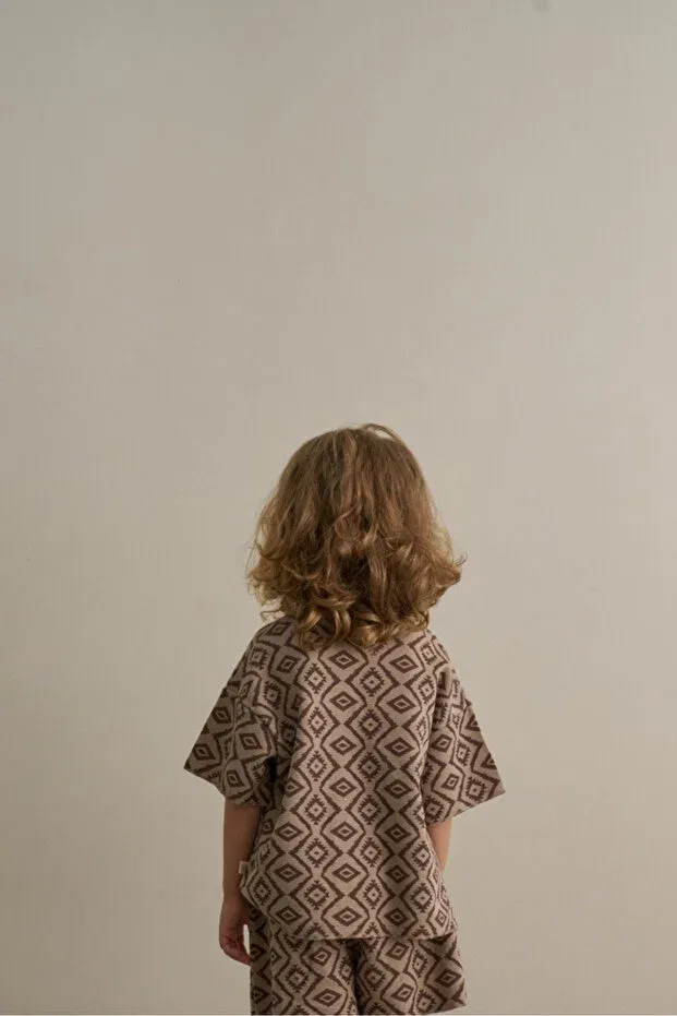 Детская футболка с вафельным плетением Boho Bloom Series Oh La La Koala For Little Ones, Brown — фото 3