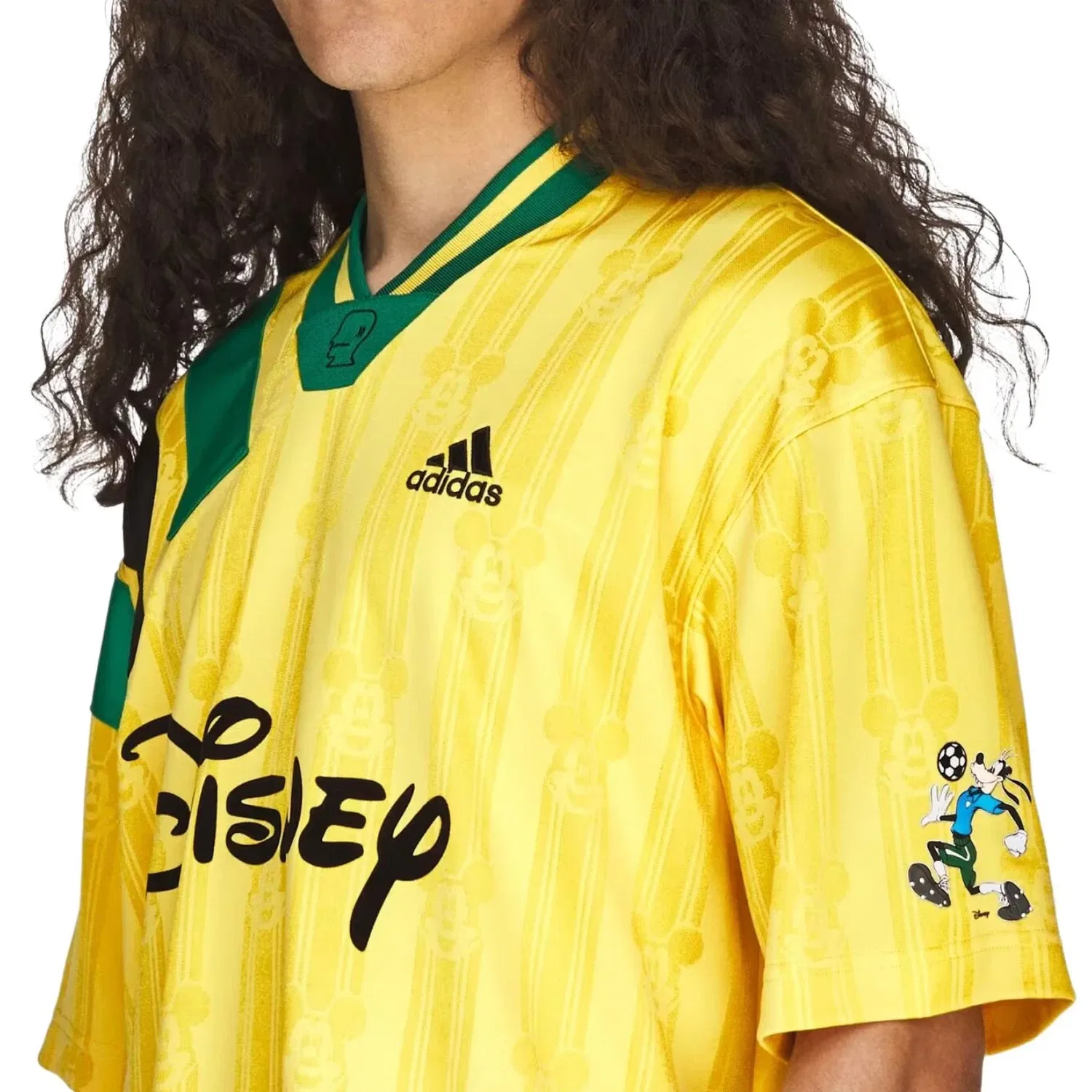 Мужская футболка с принтом Adidas x Brain Dead x Disney Football Jersey Bold Gold, золотистый — фото 4