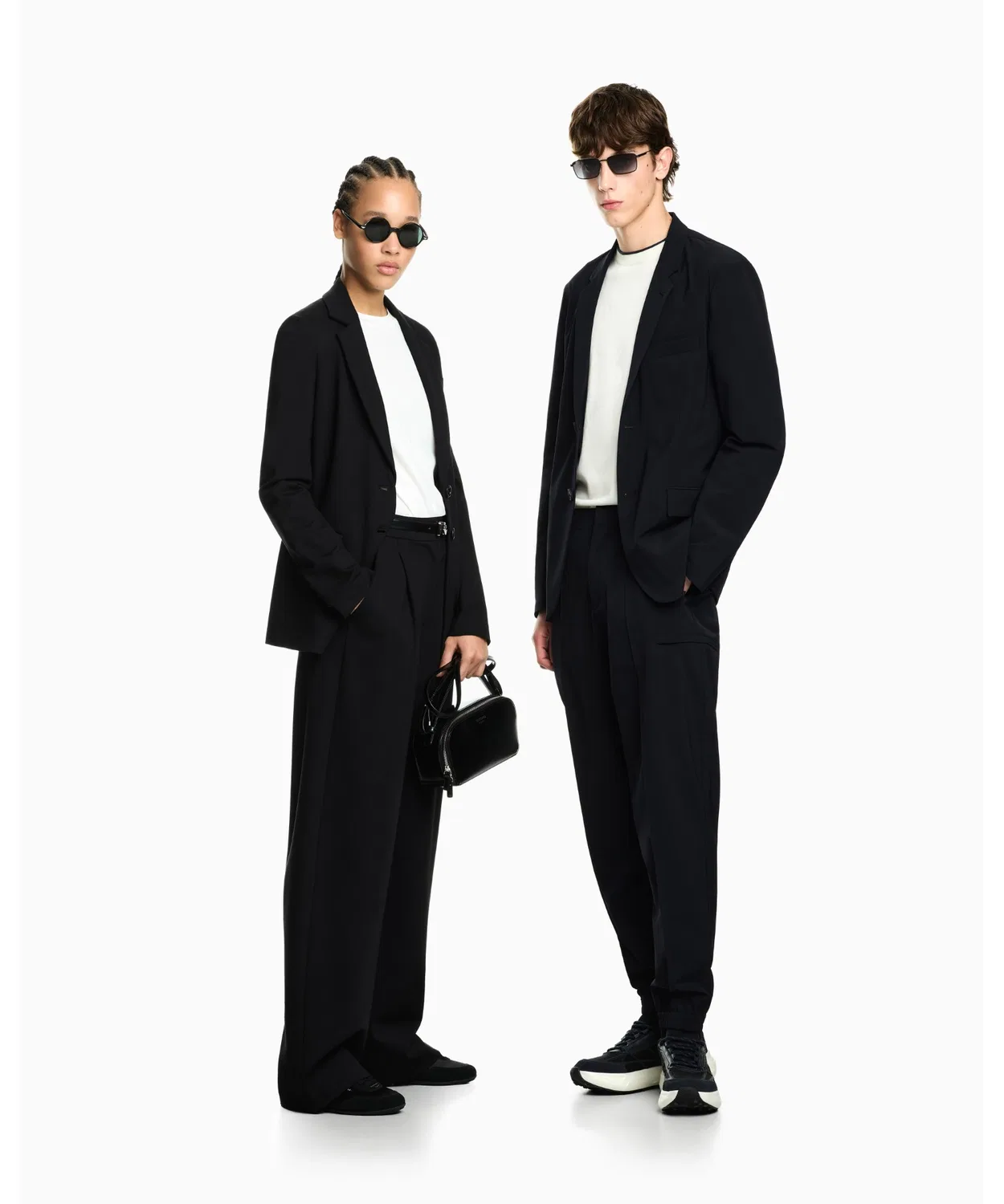 Женский пиджак из эластичного вискозного джерси, свободного кроя, Travel Essential EMPORIO ARMANI, Черный