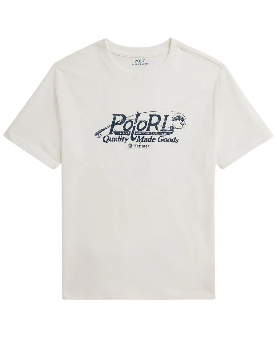Футболка с коротким рукавом и принтом Logo Polo Ralph Lauren, Deckwash White