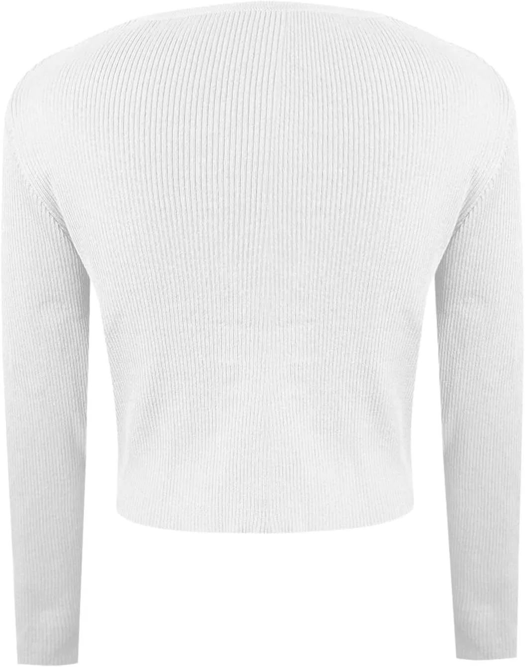 Женский кардиган-болеро с длинным рукавом, модель Cute Tie Front, белый — фото 3