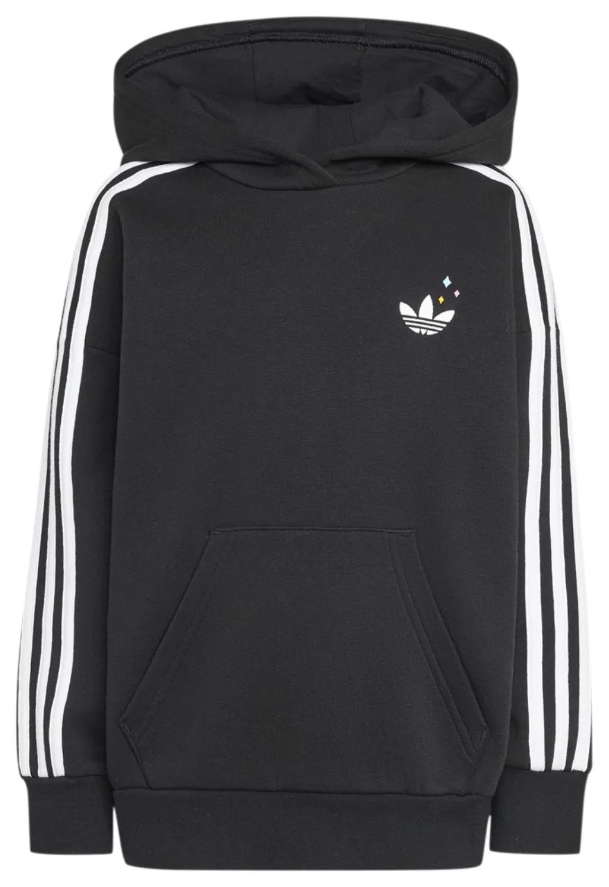 Толстовка для девочек Oversized Hoodie Adidas Originals x Care Bears, черный