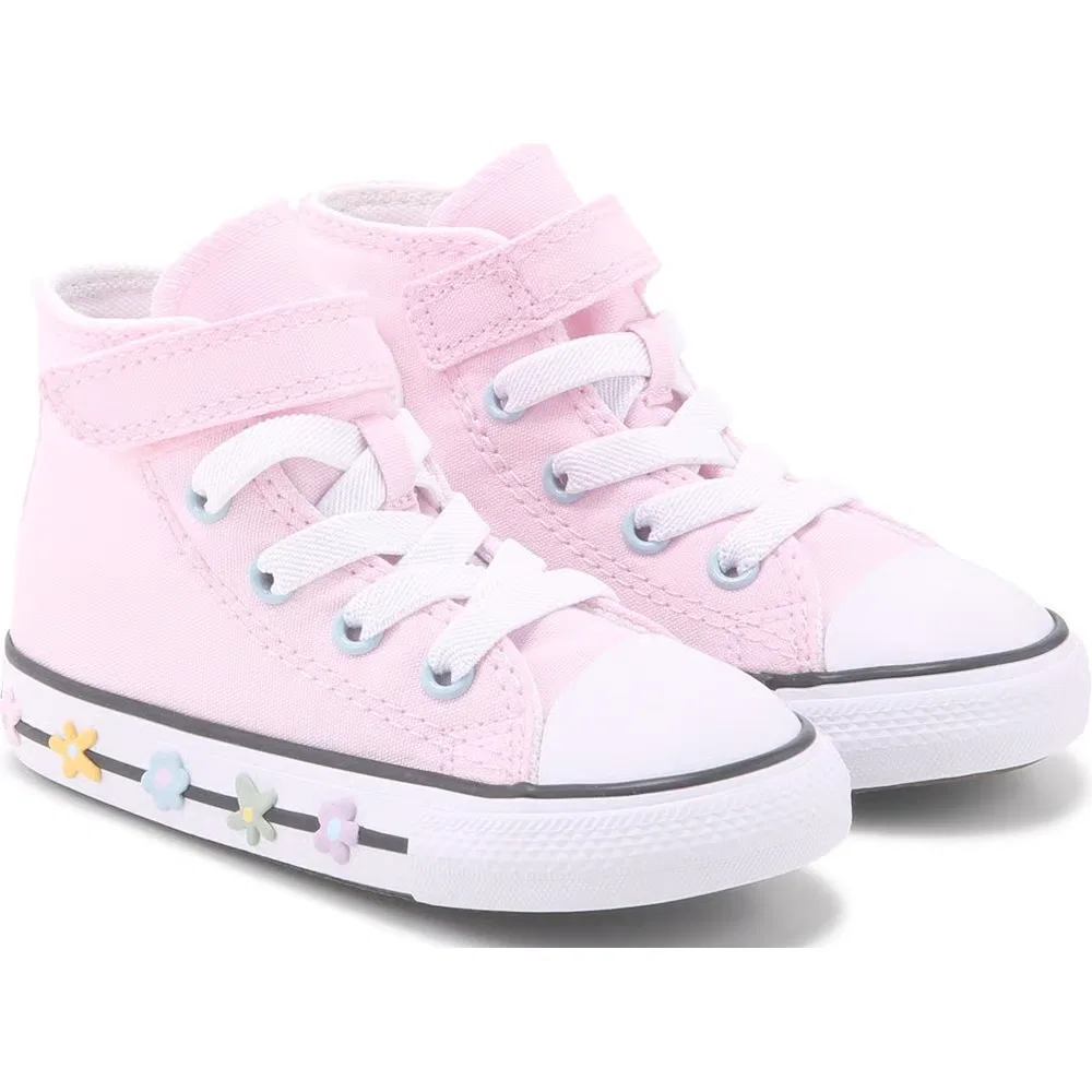Детские высокие кроссовки Chuck Taylor All Star 1V для малышей Converse, Pink/Bloom