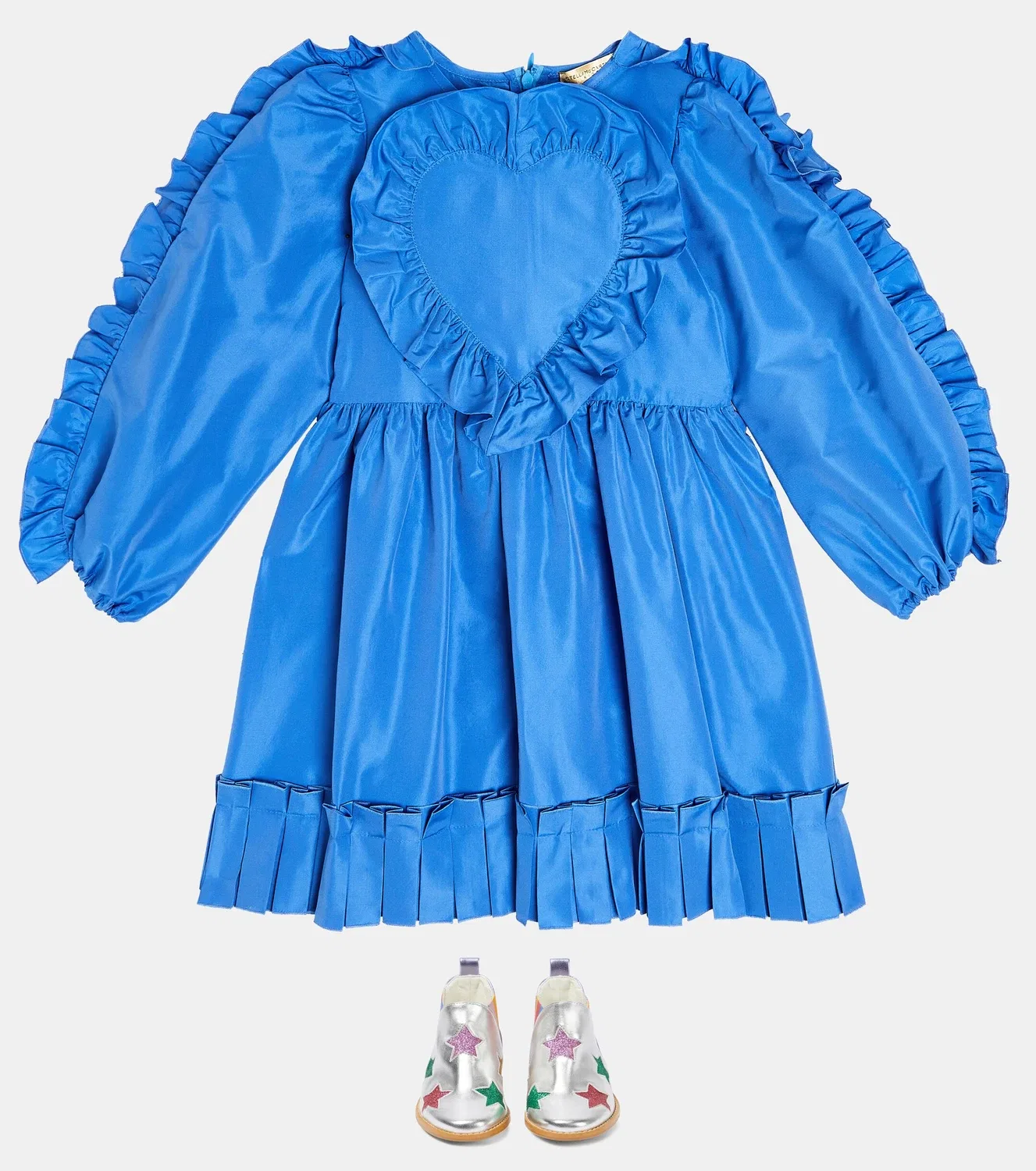 Нарядное платье с оборками Stella Mccartney Kids, синий — фото 2