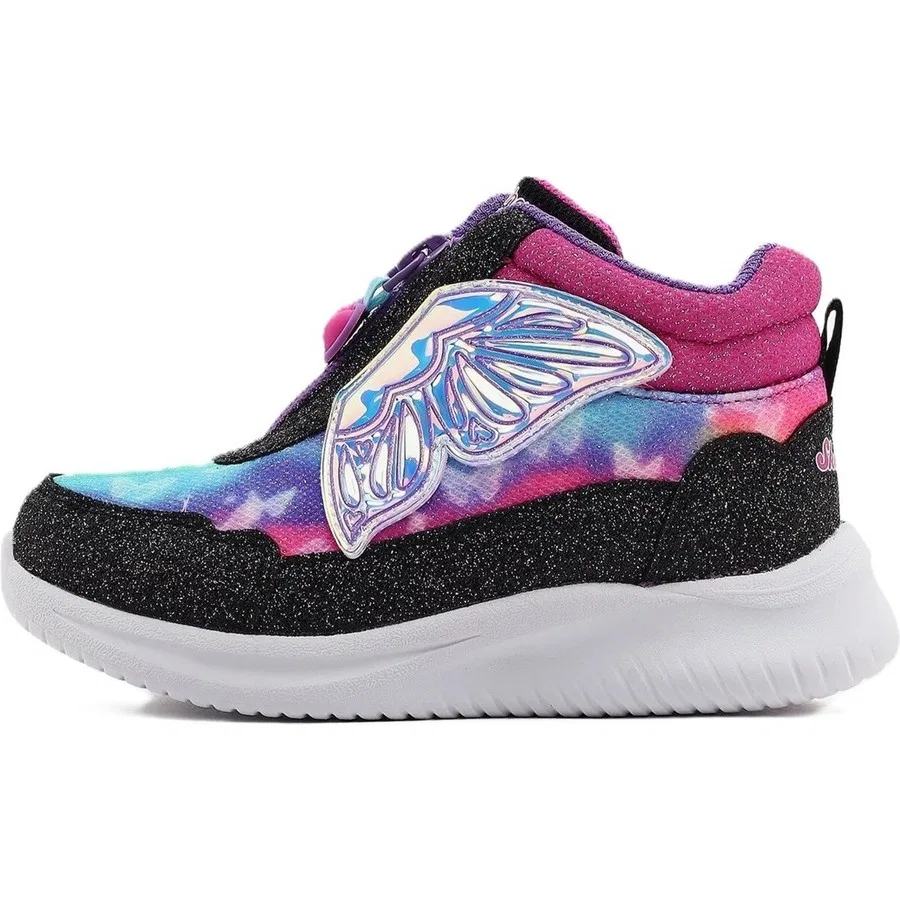 Детские кроссовки с фермуаром и подсветкой Jumpsters Kids Sneaker Skechers, Розово-черный