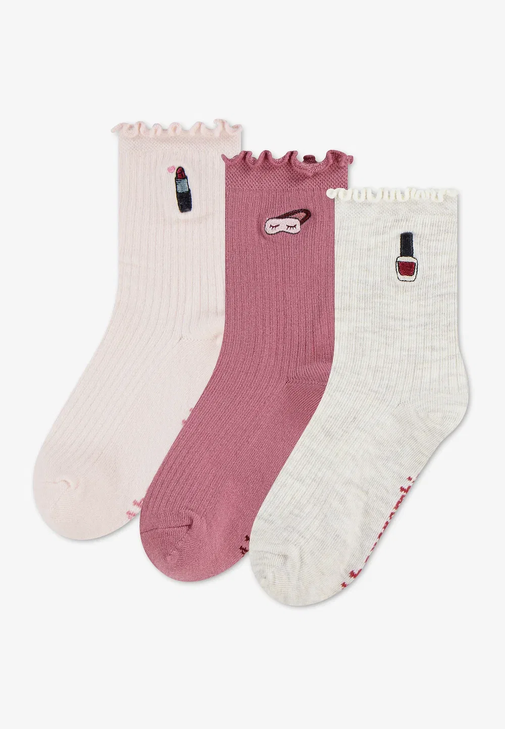 Набор из 3 пар носков Abercrombie & Fitch, Pink Marshmallow