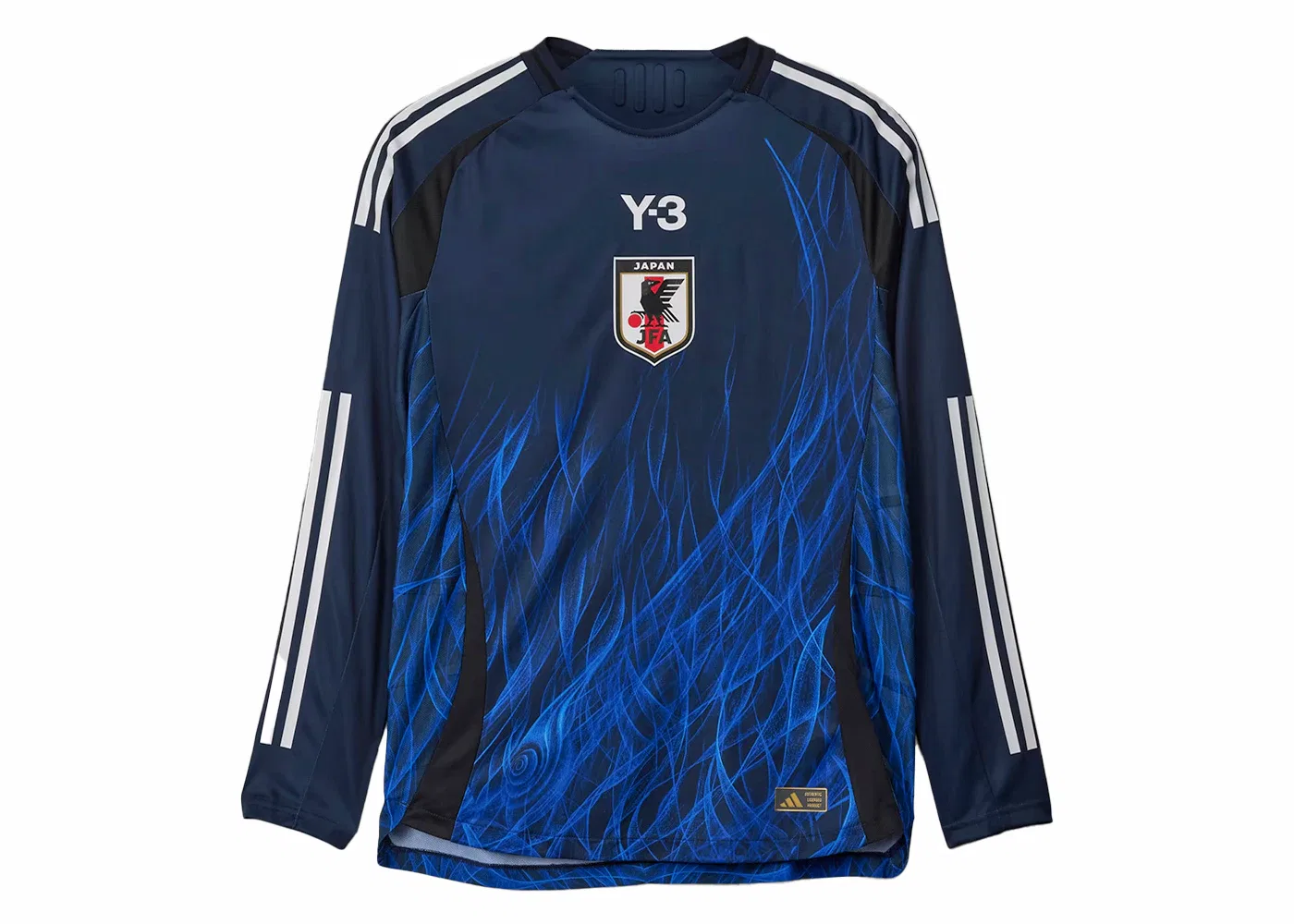 Мужская футбольная футболка с длинным рукавом с принтом Y-3 Japan 2024 Home Authentic Adidas, Legend Ink