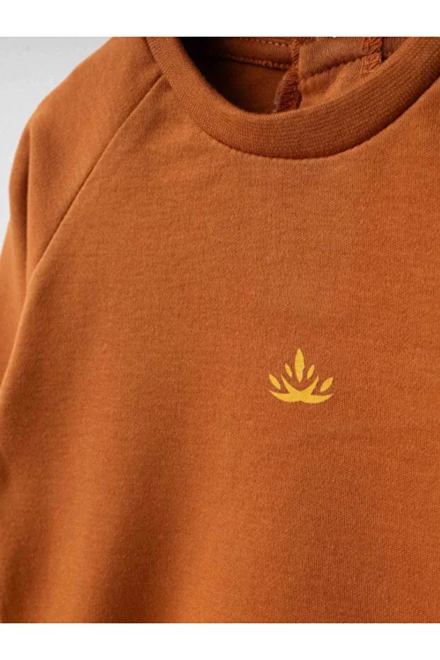 Детские свитшот для девочек хлопковый Honeybean Organic Cotton Baby Sweatshirt Gots Certified Eslenza, Beige — фото 3