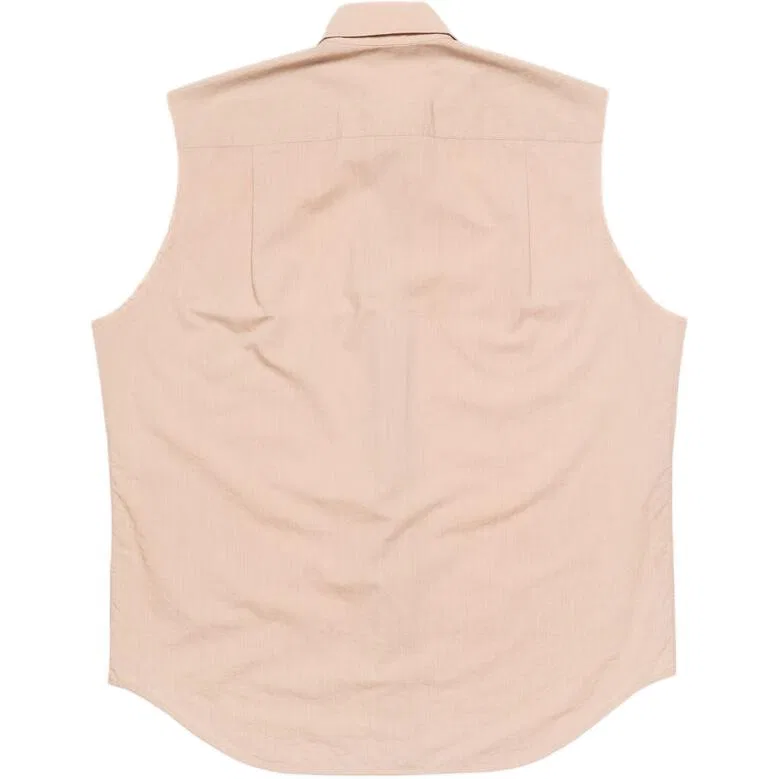 Женская безрукавная рубашка с нагрудным карманом Acne Studios, Light Pink — фото 3