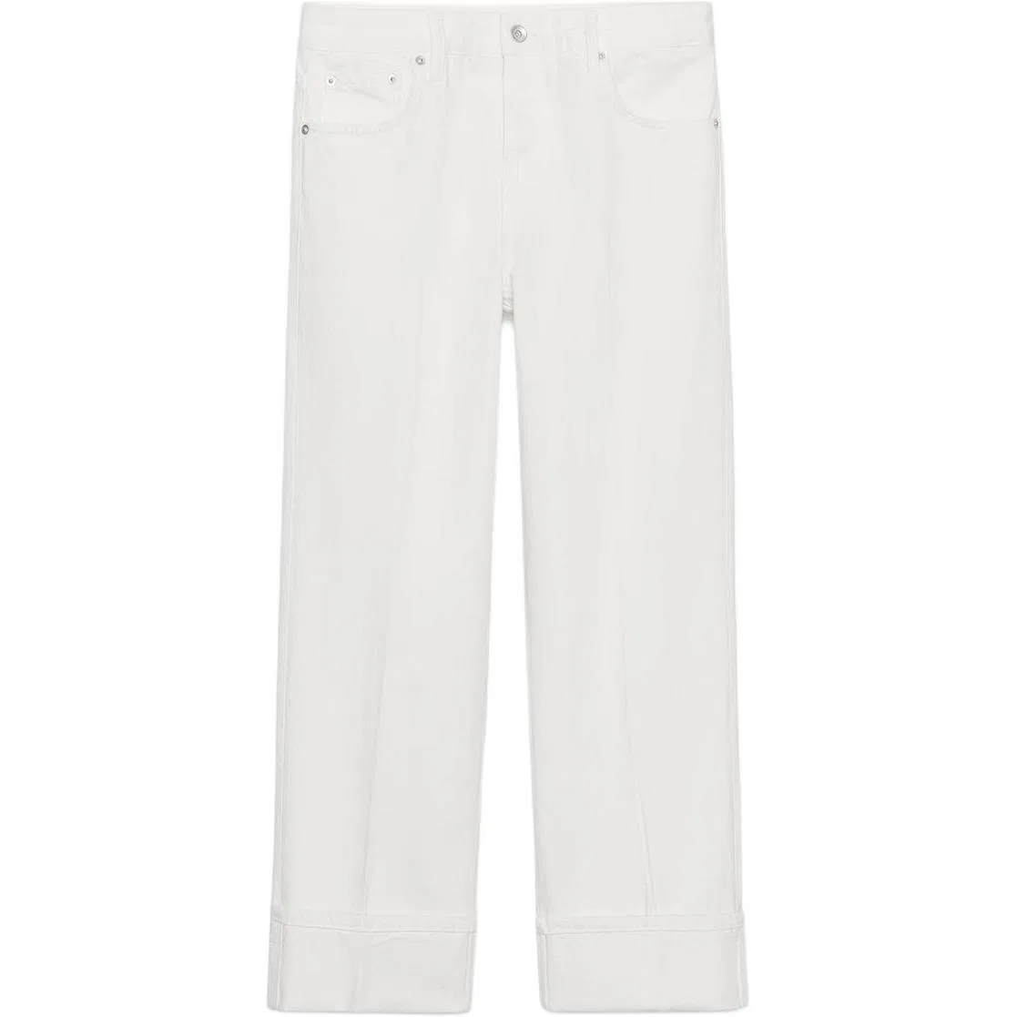 ZARA Женские джинсы прямого кроя ZW Jeans, Белый