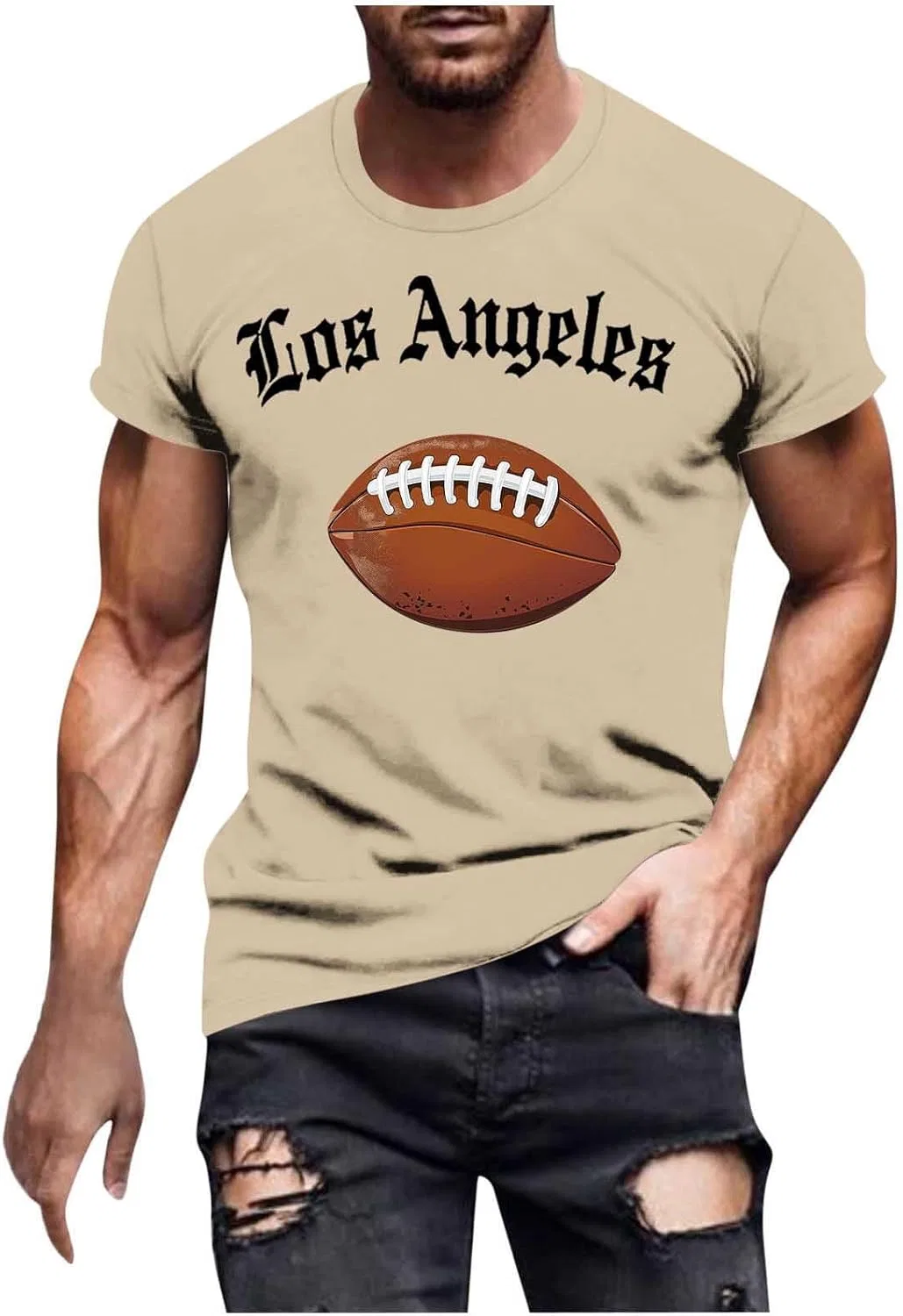 Мужская футболка с принтом Angeles Football Team, Khaki