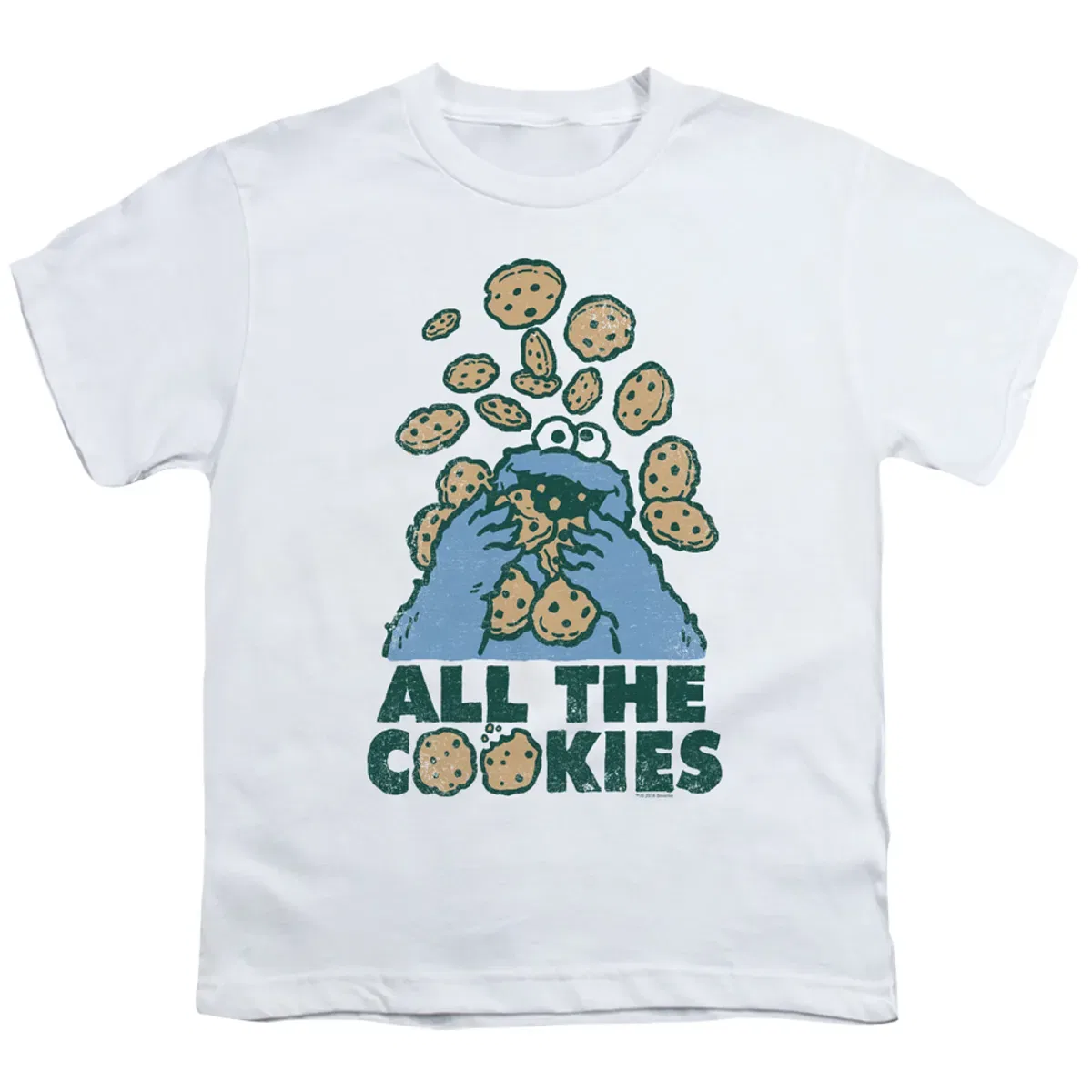 Детская футболка с принтом All the Cookies Sesame Street, White
