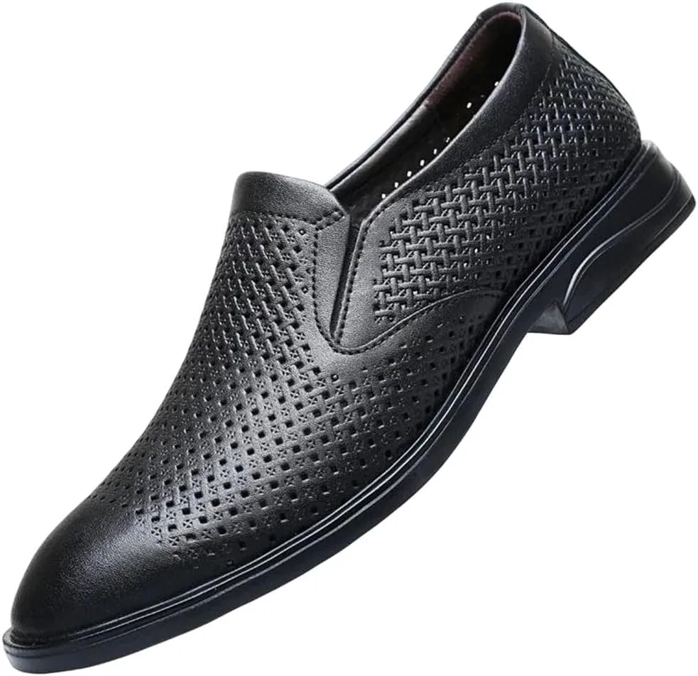 Лоферы кожаные Loafers Slip-On Driving Shoes Black