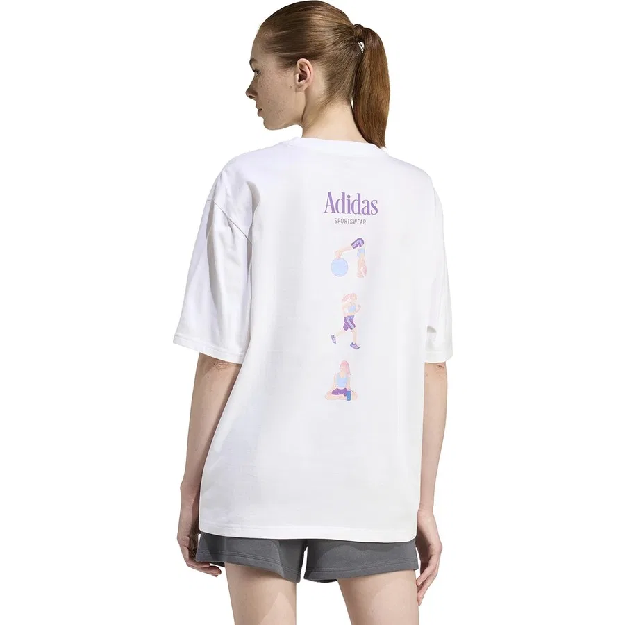 Женская футболка с графическим принтом Soft Sport Graphic adidas, Белый — фото 2