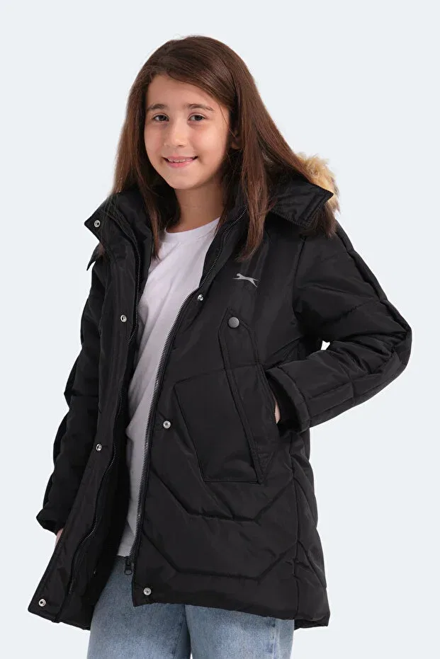 Детское пальто для девочек ветрозащитное Slazenger, Black
