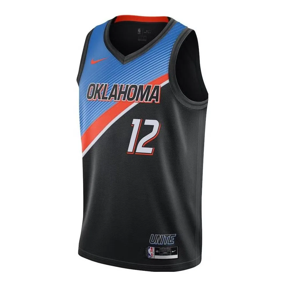 Джерси баскетбольное с принтом Oklahoma City Thunder Steven Adams 12 Nike, разноцветный