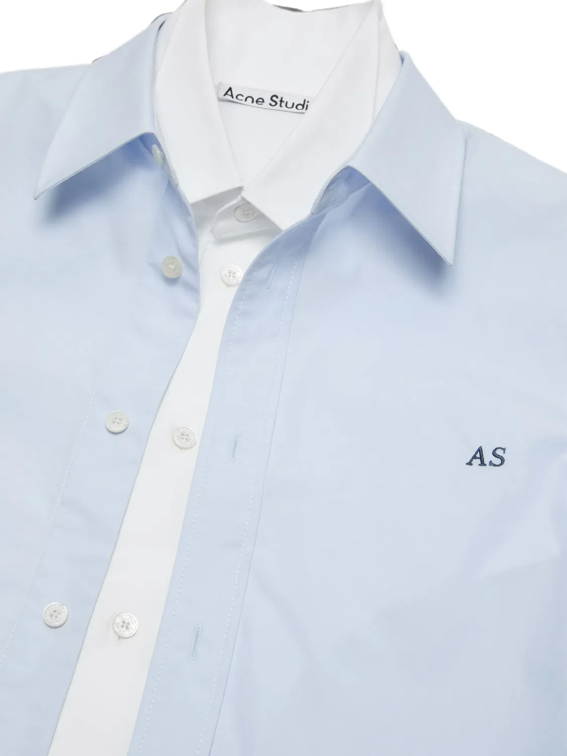 Рубашка синяя хлопковая Acne Studios, синий — фото 2