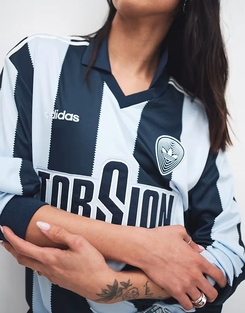 Лонгслив 96 jersey Adidas Originals, голубой — фото 3