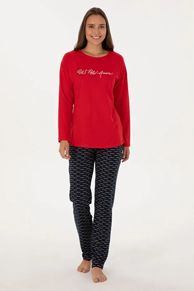 Женский комплект пижамы с длинным рукавом U.S. Polo Assn., Red